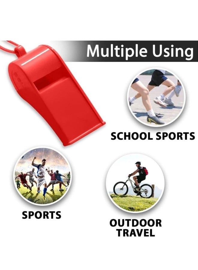 FULLFILLS Plastic noise maker whistles with lanyard for noise blowing (Pack of 12 pcs) - Image 3